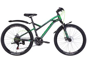 Гірський дорослий хардтейл велосипед 26" з дисковими гальмами DRIFT AM DD 2022 чорно-зелений (м)