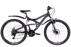 Гірський дорослий велосипед 21 швидкісний двопідвіс 26" CANYON AM2 DD 2022, чорно-сірий (м)
