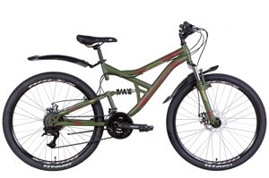 Гірський дорослий велосипед 21 швидкісний двопідвіс 26" CANYON AM2 DD 2022, хакі (м)