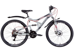 Гірський дорослий велосипед 21 швидкісний двопідвіс 26" CANYON AM2 DD 2022, сіро-чорний (м)