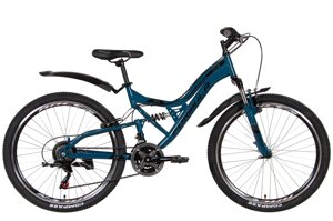 Гірський дорослий велосипед двопідвіс 26" на сталевій рамі ATLAS AM2 Vbr 2022 темно-синій