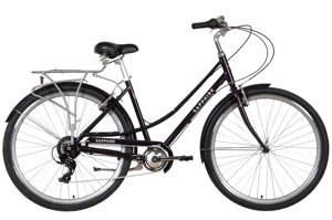Міський алюмінієвий велосипед із заниженою рамою 28" на 7 швидкостей SAPPHIRE 2022, темно-фіолетовий