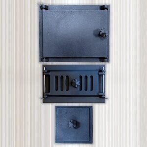 Комплект дверей для каміна Аскет чавунний 3 предмети KHLP