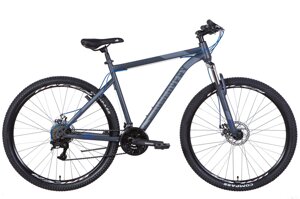 Чоловічий гірський велосипед 29" хардтейл на сталевій рамі TREK AM DD 2022, темно-сірий із синім (м)