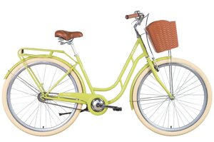 Одношвидкісний сталевий велосипед для міста та села 28" Dorozhnik RETRO 2022 регулювання керма та сідла, жовтий