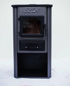 Опалювальна піч-камін для заміського будинку SPIN EKONOMIK сіра — 9 кВт