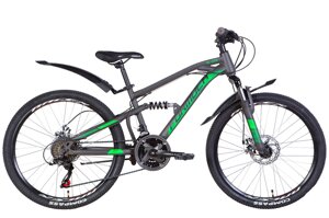 Підлітковий гірський велосипед двопідвіс 24" сталевий Formula BLAZE AM2 DD 2022, темно-сірий