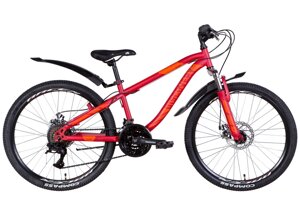 Підлітковий велосипед хардтейл на 21 швидкість, сталевий 24" Discovery FLINT AM DD 2022 червоний