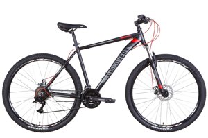 Простий гірський велосипед з алюмінієвою рамою AL 29" Discovery BASTION AM DD рама — 2022 чорно-червоний (м)