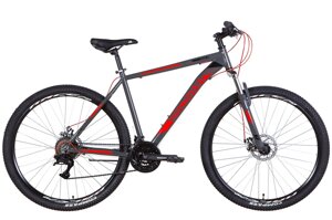 Простий гірський велосипед з алюмінієвою рамою AL 29" Discovery BASTION AM DD рама — 2022 сіро-червоний (м)