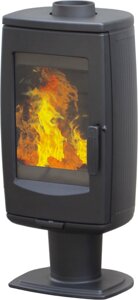 Сучасний твердопаливний камін-піч для повітряного опалення PLAMEN ARIA чорний — 11 кВт