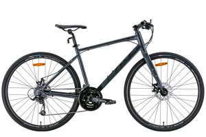Туристическмий алюмінієвий велосипед ригід 28" HD-80 DD 2022 з дисковими гальмами, сірий із чорним (м)