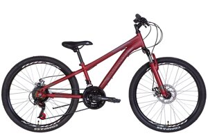 Велосипед для підлітків на 21 швидкість хардтейл, сталевий 24" Discovery RIDER AM DD 2022, червоно-чорний
