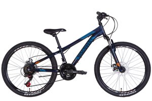 Велосипед для підлітків на 21 швидкість хардтейл, сталевий 24" Discovery RIDER AM DD 2022, темно-синій