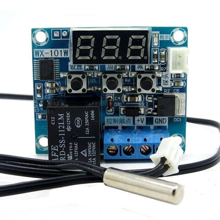 Цифровий Терморегулятор WX-101 безкорпусною DC12V/DC5V (-40...+120) 0.1 градус від компанії Agrofarmer - фото 1