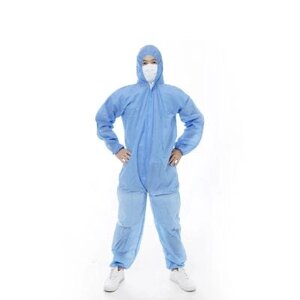 Одноразовий захисний одяг із капюшоном на блискавці, 50 г/м2, XL