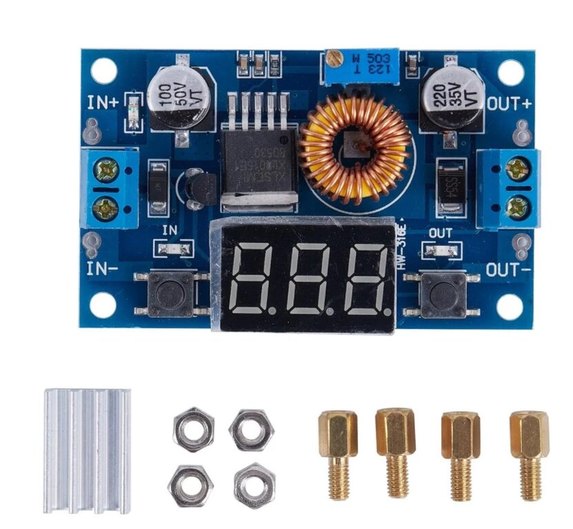 Понижуючий модуль перетворювач ХL4015 (5А) DC-DC ( вольтметром) від компанії Agrofarmer - фото 1