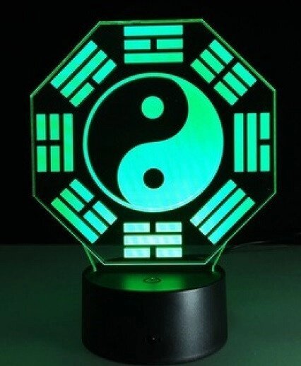 3D лампа-нічник Інь-Янь 1102 лампа для декору оригінальний світильник від компанії Інтернет магазин "Megamaks" - фото 1
