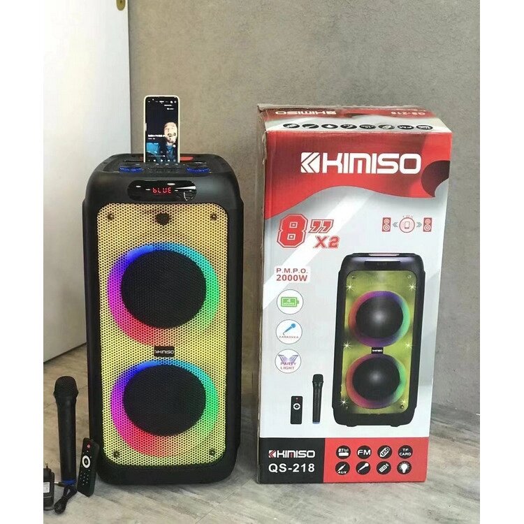 Активна акустична система KIMISO QS-218 портативна колонка з мікрофоном від компанії Інтернет магазин "Megamaks" - фото 1