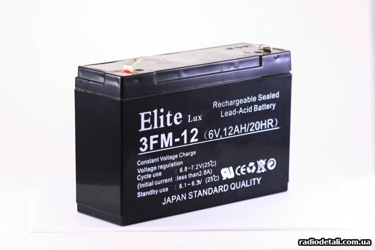 Акумулятор AK ELITE LUX 6 V 12 AH .dr від компанії Інтернет магазин "Megamaks" - фото 1