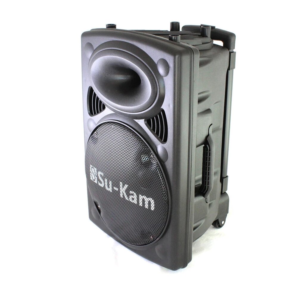 Акумуляторна колонка 15 "2 мікрофони Bluetooth USB FM Su-Kam BT150D від компанії Інтернет магазин "Megamaks" - фото 1