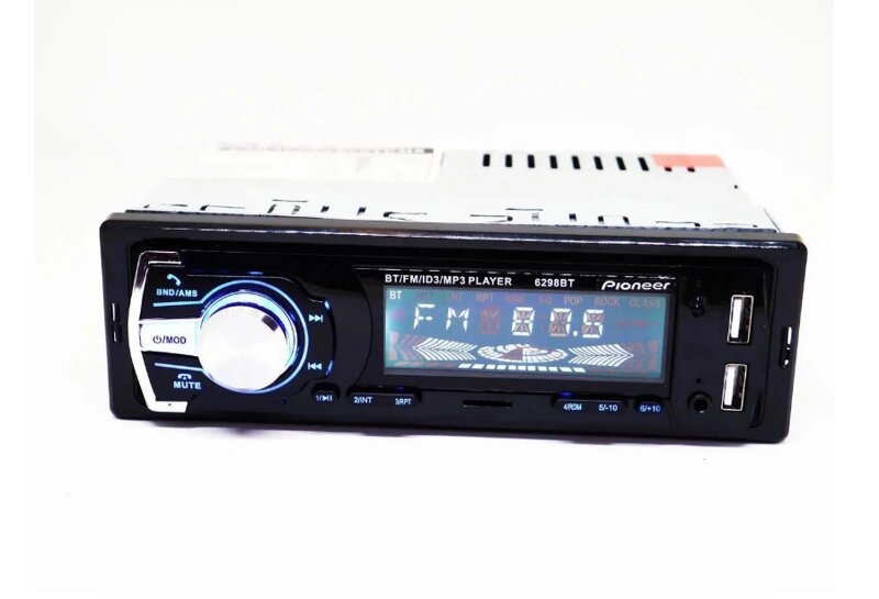 Автомагнітола в машину 1DIN MP3 6298BT 2USB з зарядкою для телефону bluetooth від компанії Інтернет магазин "Megamaks" - фото 1