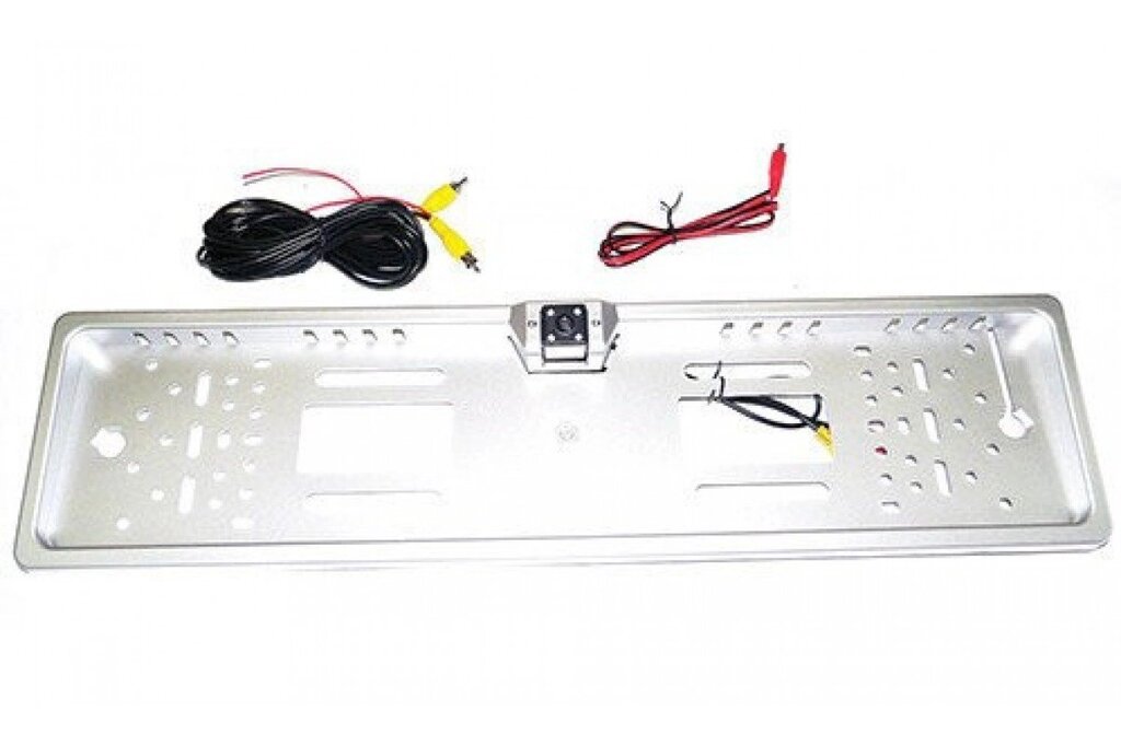 Автомобільна камера в номерний рамці з 4 LED підсвічуванням сірий колір камера в номерний рамці від компанії Інтернет магазин "Megamaks" - фото 1