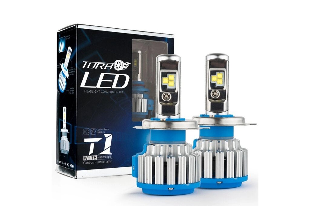 Автомобільні лампи Led T1-H4 Turbo LED 6000K 7000lm від компанії Інтернет магазин "Megamaks" - фото 1