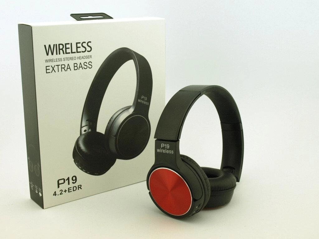 Бездротові Bluetooth навушники P19 складні з мікрофоном і картою пам'яті від компанії Інтернет магазин "Megamaks" - фото 1