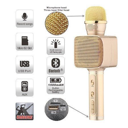 Бездротовий Bluetooth Караоке-мікрофон YS-68 портативний мікрофон для вокалу 2 в 1 колонка від компанії Інтернет магазин "Megamaks" - фото 1