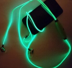 Cветящіеся, LED навушники про Зелений
