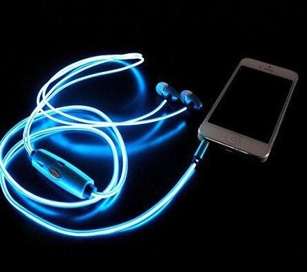 Cветящіеся, LED навушники про Синій від компанії Інтернет магазин "Megamaks" - фото 1