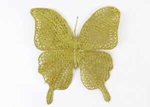 Декор новорічний ажурна метелик золото
