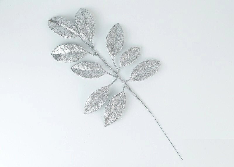 Декор новорічний гілочка лавра срібло від компанії Інтернет магазин "Megamaks" - фото 1