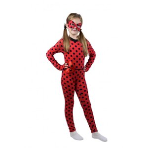 Дитячий карнавальний костюм Леді Баг червоний в чорний горошок