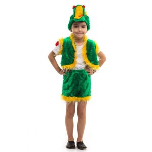 Дитячий маскарадний костюм Дракона теплий зелений для хлопчика
