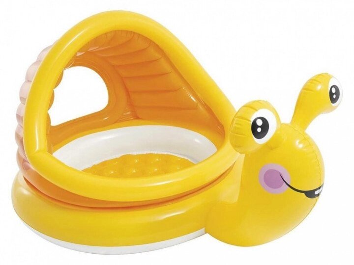 Детский надувной бассейн с навесом "Ленивая Улитка" Intex 57124 145X102X74 см яркий бассейн для малышей від компанії Інтернет магазин "Megamaks" - фото 1