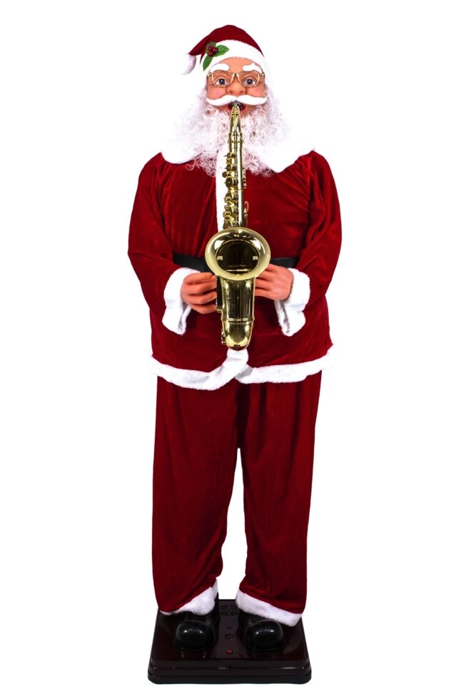 Дід Мороз музичний з саксофоном 180см від компанії Інтернет магазин "Megamaks" - фото 1