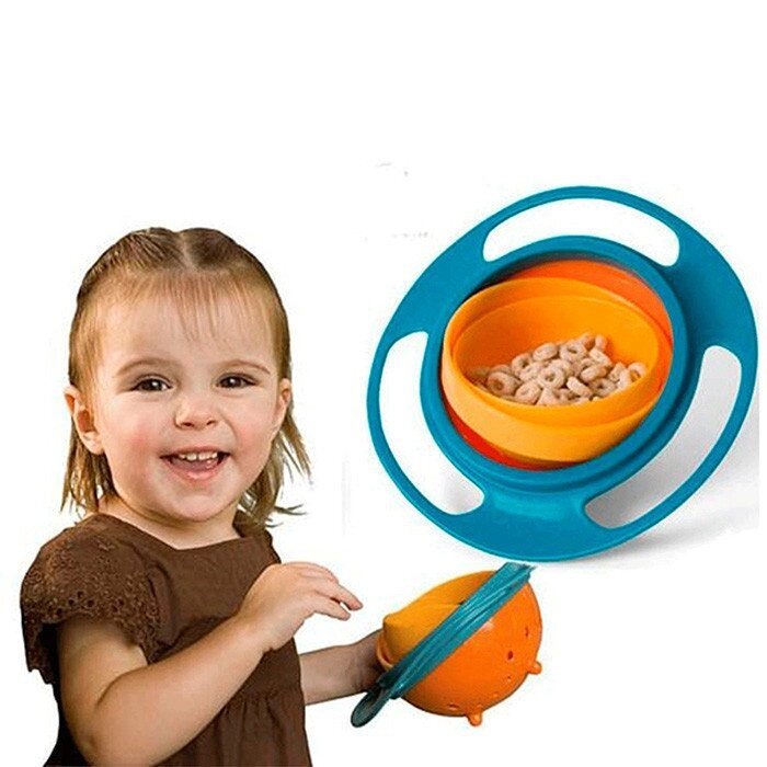 Дитяча тарілка непроливайка неваляшка Universal Gyro Bowl з екологічно безпечного пластика від компанії Інтернет магазин "Megamaks" - фото 1
