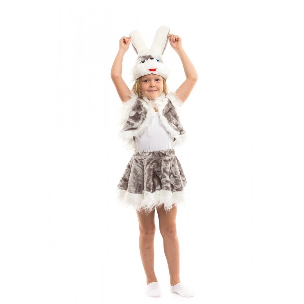 Дитячий костюм сірий Зайчик для дівчинки на карнавал ранок від компанії Інтернет магазин "Megamaks" - фото 1