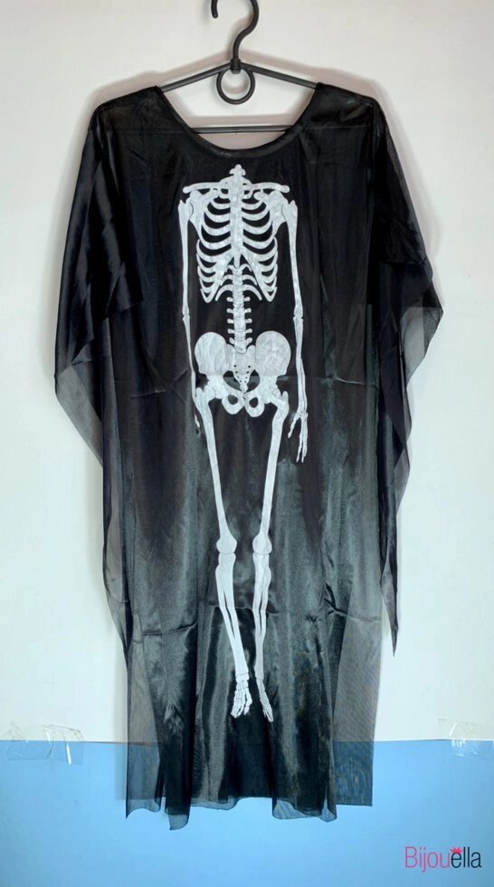 Дитячий костюм скелета на Хелловін накидка плащ 87 см на маскарад від компанії Інтернет магазин "Megamaks" - фото 1