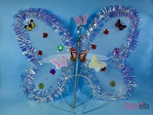 Для дівчинки комплект Феї з метеликами карнавальний 3в1 крила обруч чарівна паличка