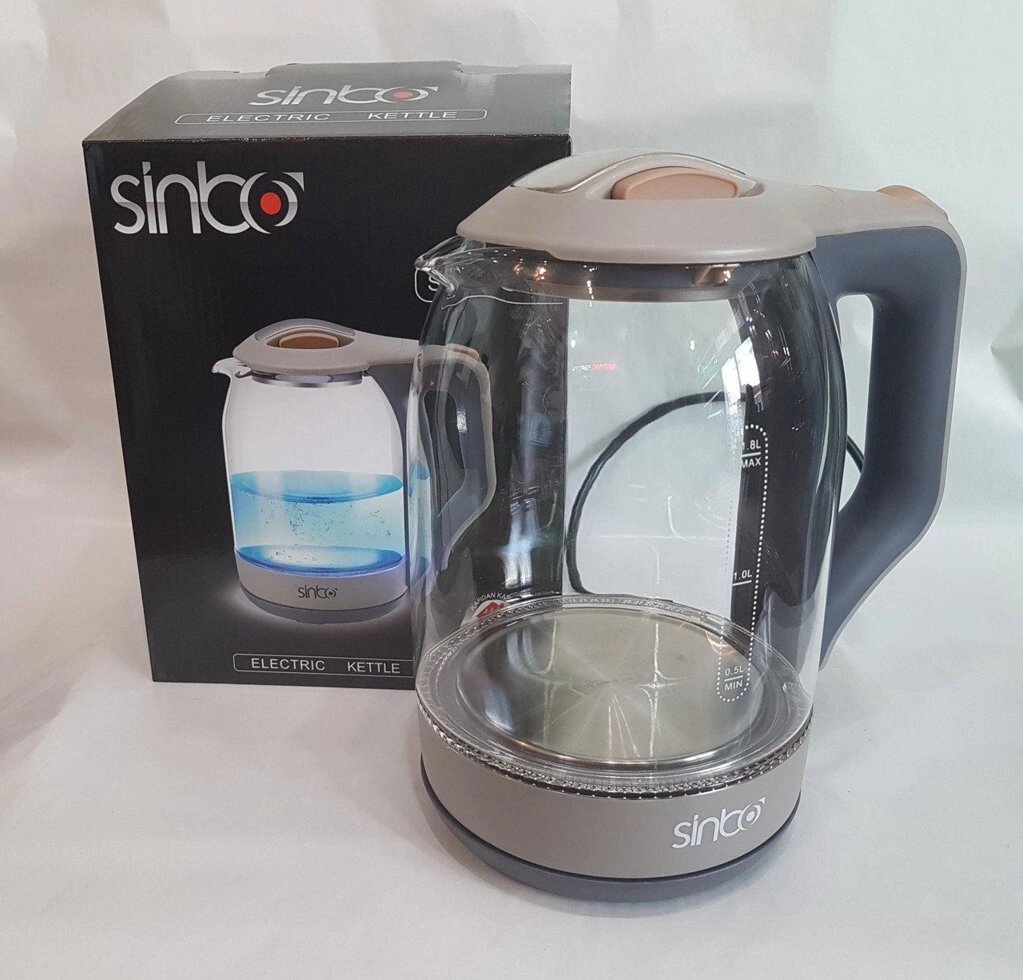 Електричний чайник прозорий Sinbo SHB-993 1850 Вт з термостійкого загартованого скла від компанії Інтернет магазин "Megamaks" - фото 1