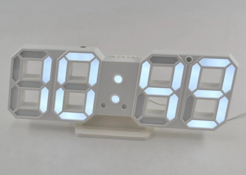 Електронні LED годинник Caixing CX-2218 біла підсвітка настільні з будильником від компанії Інтернет магазин "Megamaks" - фото 1