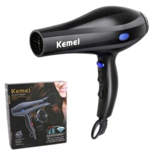 Фен для волосся KEMEI KM-3319 1800W ерморегулятор, захист від перегріву холодний обдув функція іонізації режим Турбо