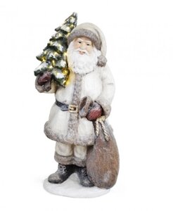 Фігура декоративна новорічна Санта з ялинкою 80 см із LED-підсвічуванням "HAPPY SANTA"