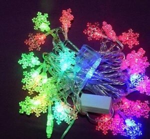 Гірлянда новорічна 40 LED різнокольоровий Multi small parts сніжинки