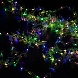 Гірлянда новорічна штора Xmas LED 200 на мідному дроті плакуча верба мультикольорова 3M * 1M