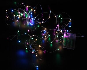 Гірлянда новорічна Xmas LED 200 на мідному дроті різнобарвна крапля роси