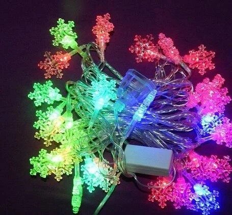 Гірлянда новорічна 40 LED різнокольоровий Multi small parts сніжинки від компанії Інтернет магазин "Megamaks" - фото 1
